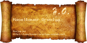 Haselbauer Orsolya névjegykártya